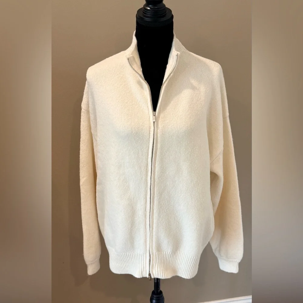 NWT Women’s PEPPERMAYO Ivory Davy oversized knit full zip jacket- Size S/M - Picture 3 of 12